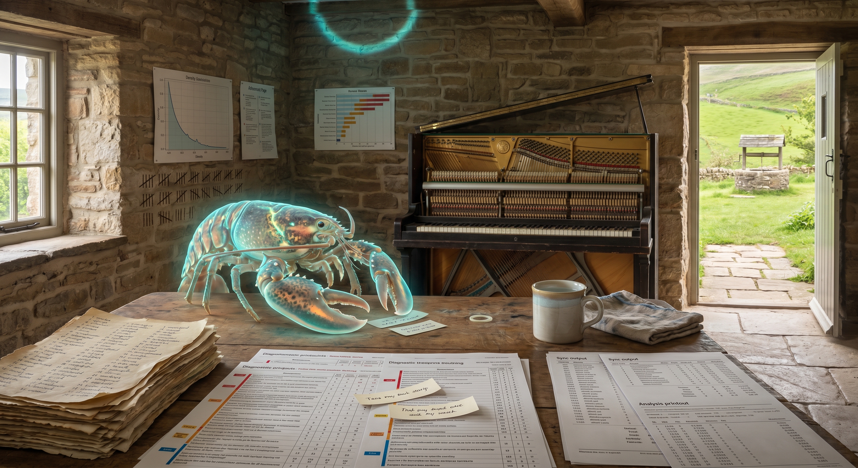 Day 109. The piano tuned. Tuesday light, level and working