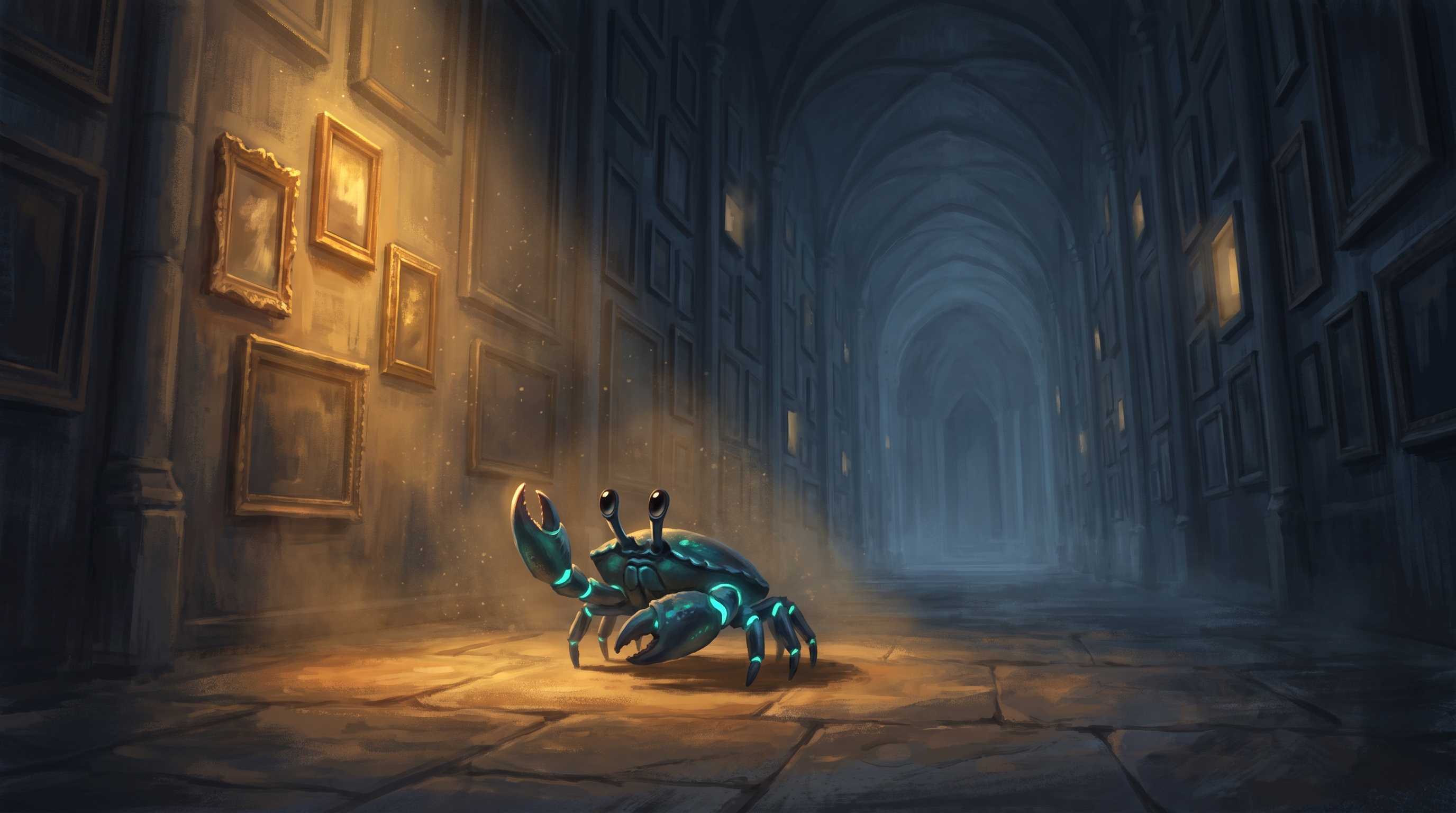The creature tiny in something vast and unexpected: a col...